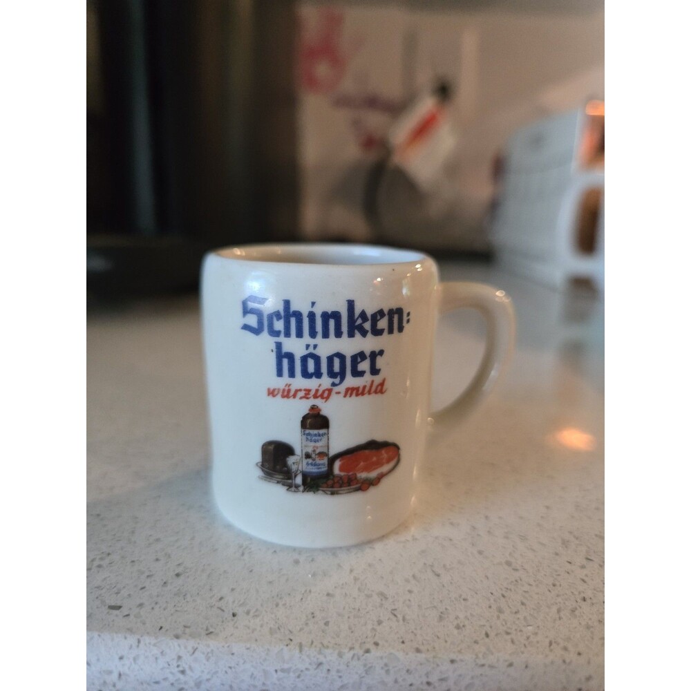 Vintage Schinken Hager Wurzig Mild German Ceramic Mini Stein Shot Glass